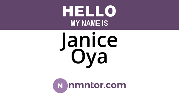 Janice Oya