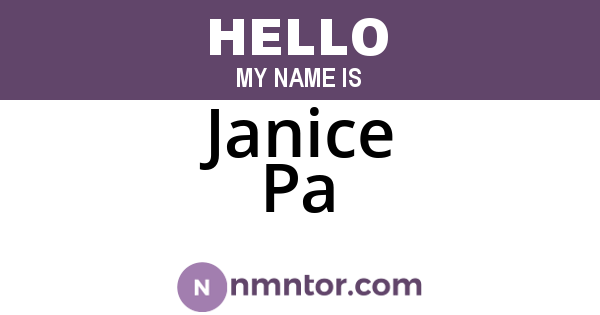 Janice Pa