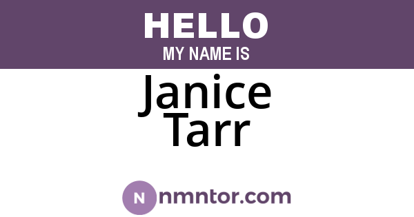 Janice Tarr