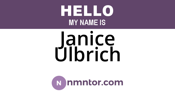 Janice Ulbrich