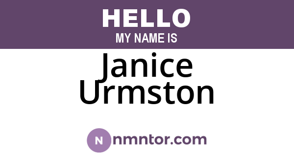 Janice Urmston