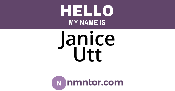Janice Utt