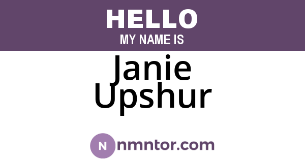 Janie Upshur