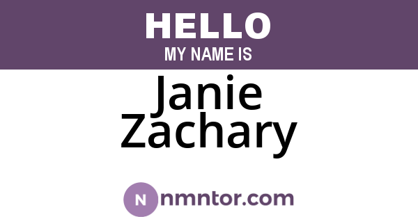 Janie Zachary