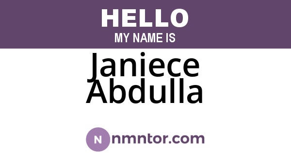 Janiece Abdulla