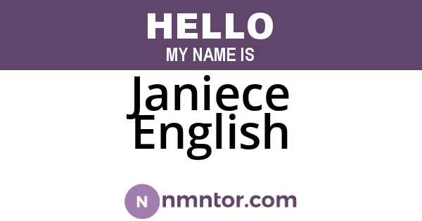 Janiece English