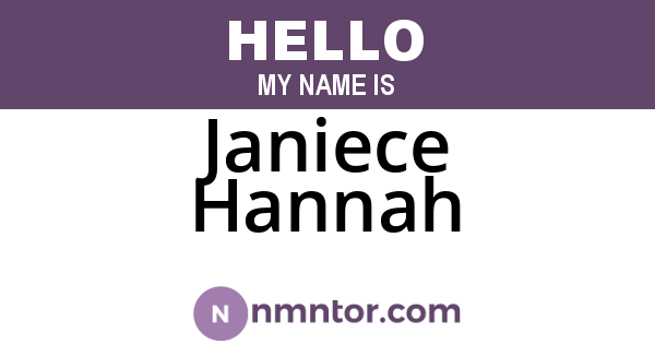 Janiece Hannah