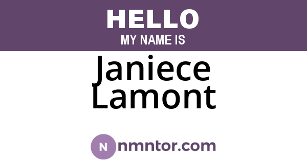 Janiece Lamont