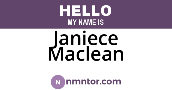 Janiece Maclean