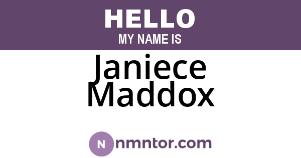 Janiece Maddox