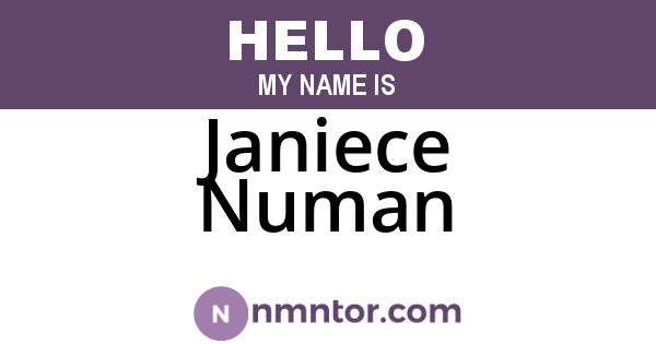 Janiece Numan