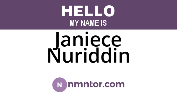 Janiece Nuriddin