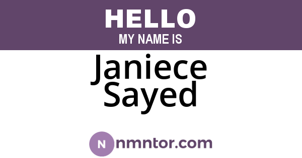 Janiece Sayed
