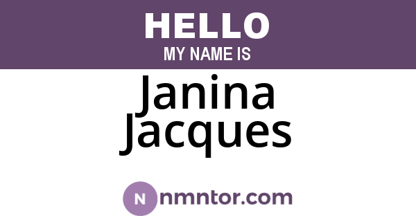 Janina Jacques