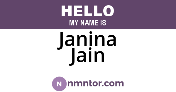 Janina Jain