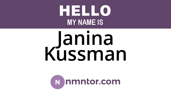 Janina Kussman