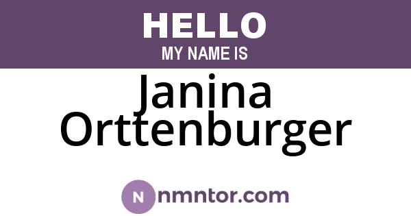 Janina Orttenburger