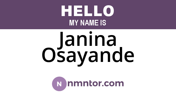 Janina Osayande