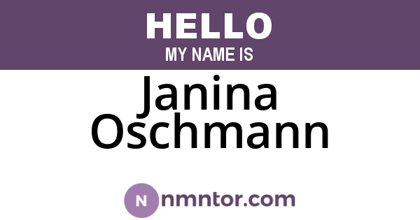 Janina Oschmann
