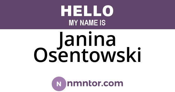 Janina Osentowski