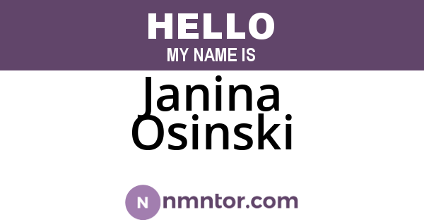 Janina Osinski