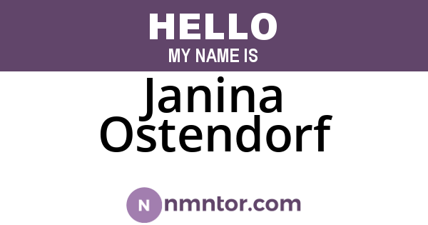 Janina Ostendorf