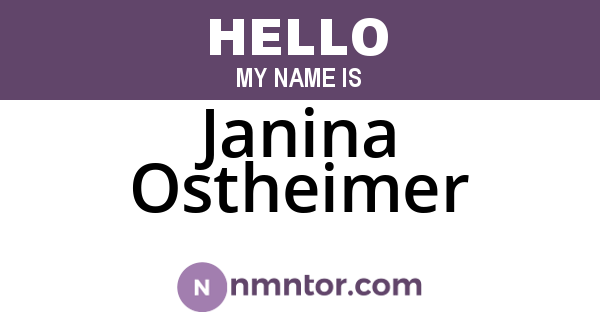 Janina Ostheimer