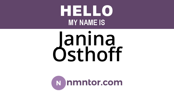 Janina Osthoff