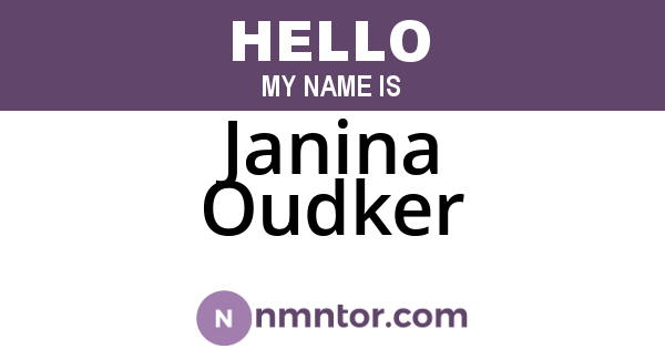 Janina Oudker