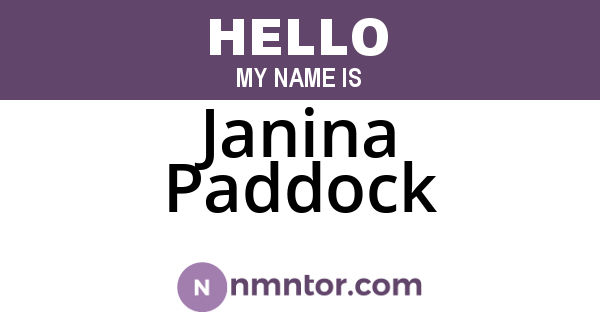 Janina Paddock