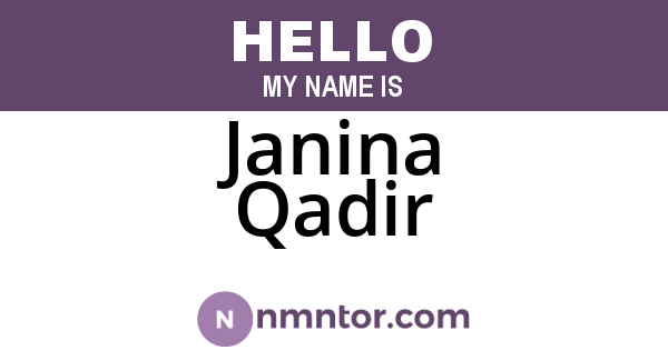 Janina Qadir