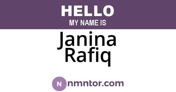 Janina Rafiq