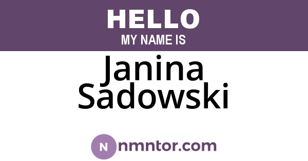 Janina Sadowski