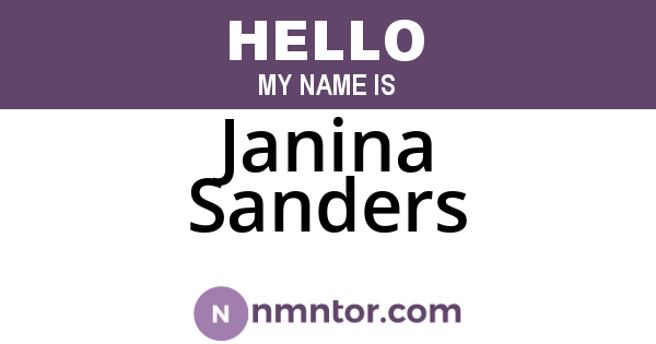 Janina Sanders