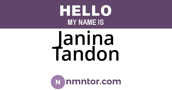 Janina Tandon