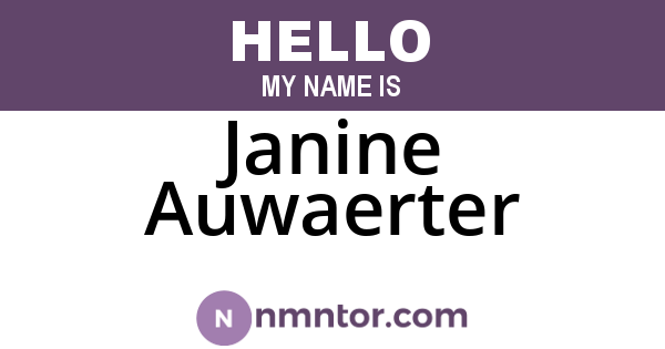 Janine Auwaerter