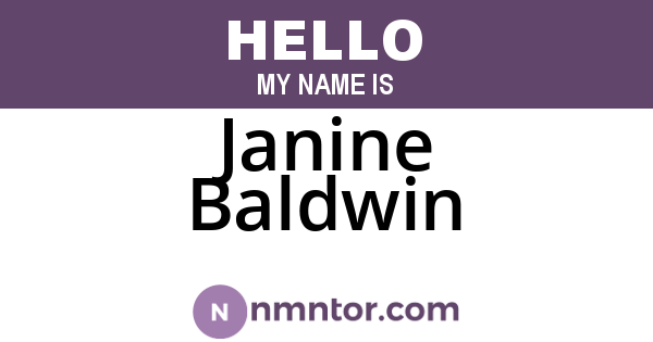 Janine Baldwin