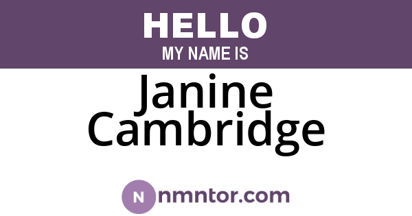 Janine Cambridge