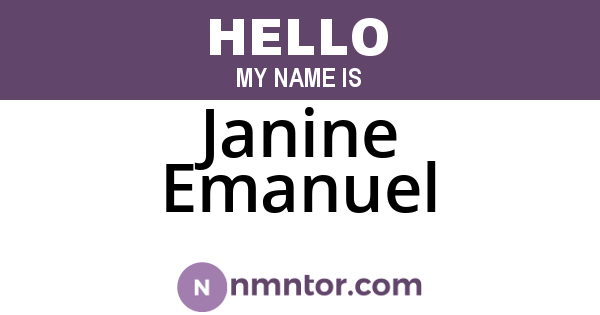 Janine Emanuel