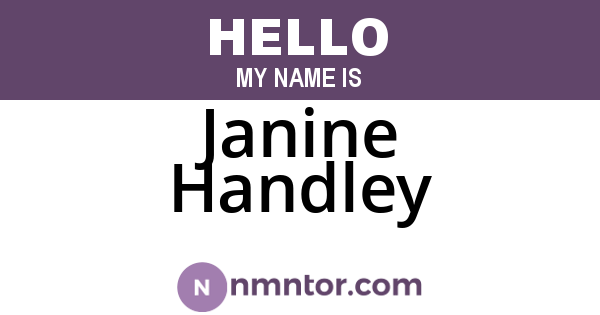Janine Handley