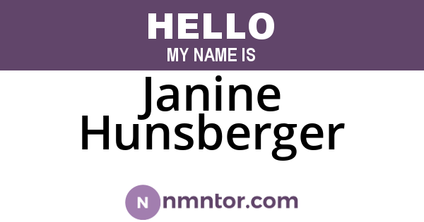 Janine Hunsberger