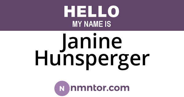 Janine Hunsperger