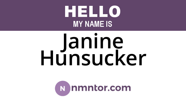 Janine Hunsucker
