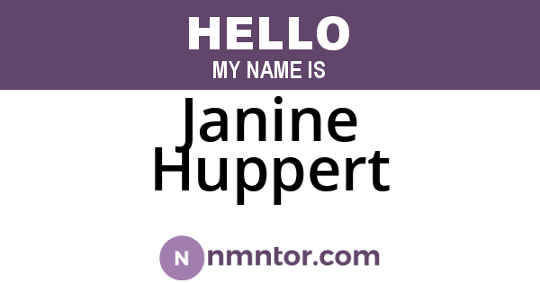 Janine Huppert