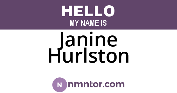 Janine Hurlston