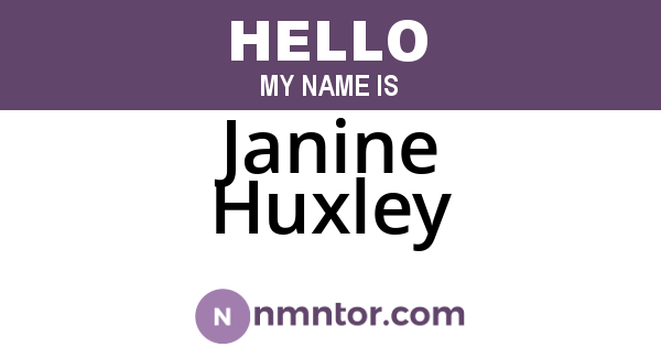Janine Huxley