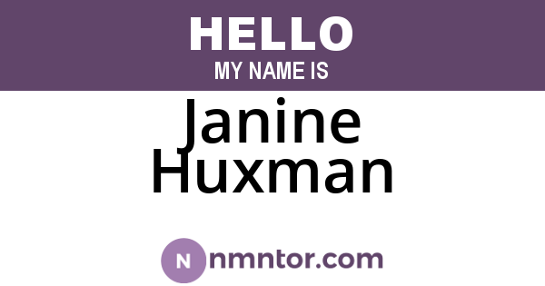 Janine Huxman