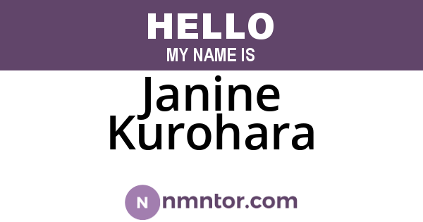 Janine Kurohara