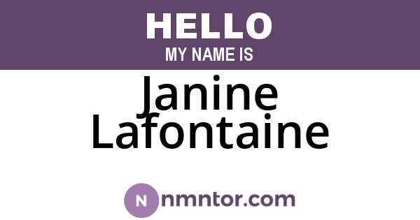 Janine Lafontaine