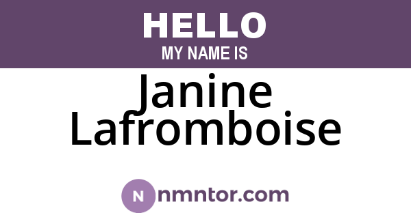 Janine Lafromboise